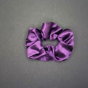 Purple satin scrunchie